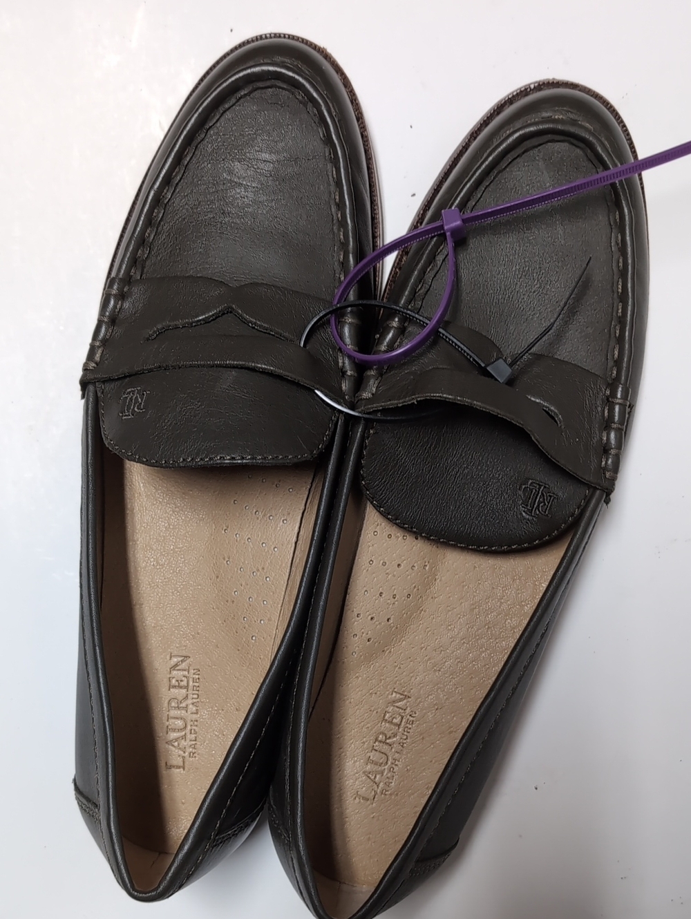 Lauren Ralph Lauren Black Leather Penny Loafers for Women